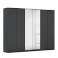 Rauch Wingview Lite 271cm 6 Door Wardrobe with Mirror - Metallic Dark Grey