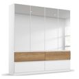 Rauch Winnipeg 181cm 4 Door Wardrobe with Mirror - Alpine White and Halifax Oak