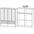 Rauch Winnipeg 181cm 4 Door Wardrobe with Mirror - Alpine White and Halifax Oak