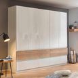 Rauch Winnipeg 226cm 5 Door Wardrobe - Alpine White High Gloss and Halifax Oak