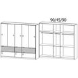 Rauch Winnipeg 226cm 5 Door Wardrobe - Metallic Dark Grey High Gloss and Halifax Oak
