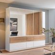 Rauch Winnipeg 226cm 5 Door Wardrobe with Mirror - Alpine White and Halifax Oak