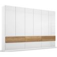 Rauch Winnipeg 271cm 6 Door Wardrobe - Alpine White High Gloss and Halifax Oak