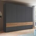 Rauch Winnipeg 271cm 6 Door Wardrobe - Metallic Dark Grey and Halifax Oak