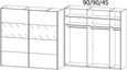 Rauch Xtend 226cm Graphite and Basalt Glass 2 Door Sliding Wardrobe