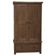 Rustic Oak Wardrobe - 2 Door - 1 Drawer - Oak