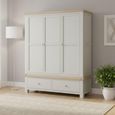 Salcombe Wardrobe - 3 Door 2 Drawer - Grey Oak