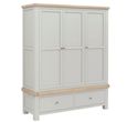 Salcombe Wardrobe - 3 Door 2 Drawer - Grey Oak