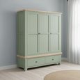 Salcombe Wardrobe - 3 Door 2 Drawer - Sage Oak