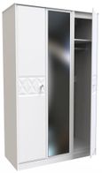 San Jose White 3 Door Tall Triple Wardrobe - 1 Mirror