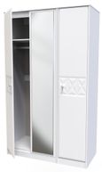San Jose White 3 Door Tall Triple Wardrobe - 1 Mirror