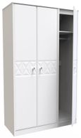 San Jose White 3 Door Tall Triple Wardrobe