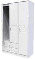 San Jose White 3 Door Tall Triple Wardrobe - LHF 2 Drawers
