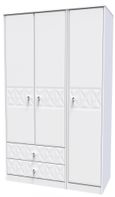 San Jose White 3 Door Tall Triple Wardrobe - LHF 2 Drawers