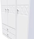 San Jose White 3 Door Tall Triple Wardrobe - LHF 2 Drawers