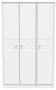 San Jose White 3 Door Tall Triple Wardrobe