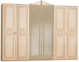 Sara Beige Italian 6 Door Wardrobe with Mirrors