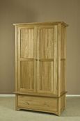 Shaker Oak 2 Door 1 Drawer Wardrobe