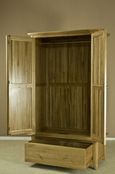 Shaker Oak 2 Door 1 Drawer Wardrobe