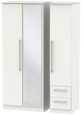 Sherwood Porcelain 3 Door Combi Wardrobe - 1 Mirror and RHF 2 Drawers