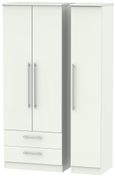 Sherwood Porcelain 3 Door Tall Triple Wardrobe - LHF 2 Drawers