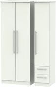 Sherwood Porcelain 3 Door Tall Triple Wardrobe - RHF 2 Drawers