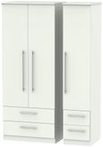 Sherwood Porcelain 3 Door Triple Wardrobe - 4 Drawers