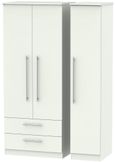 Sherwood Porcelain 3 Door Triple Wardrobe - LHF 2 Drawers