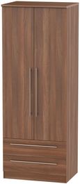 Sherwood Walnut Effect 2 Door 2 Drawer Tall Wardrobe