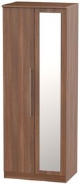 Sherwood Walnut Effect 2 Door Tall Wardrobe - 1 Mirror