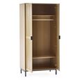 Sia Wardrobe - 2 Door - Ribbed - Oak
