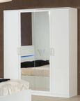 Simona White Italian 4 Door Wardrobe with Mirrors