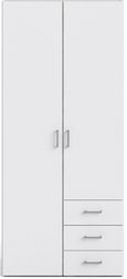 Space White 2 Door 3 Drawer Double Wardrobe