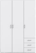 Space White 3 Door 3 Drawer Wardrobe