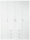 Space White 4 Door 3 Drawer Wardrobe