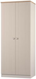 Sussex Cashmere and Oak Effect 2 Door Plain Tall Wardrobe