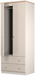 Sussex Cashmere and Oak Effect Oak 2 Door 2 Drawer Double Wardrobe