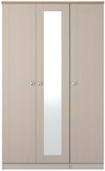 Sussex Cashmere and Oak Effect Oak 3 Door Tall Triple Wardrobe - 1 Mirror
