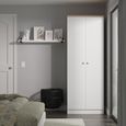 Sussex White and Oak Effect 2 Door Plain Tall Wardrobe