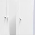 Sussex White and Oak Effect Oak 3 Door Tall Triple Wardrobe - 1 Mirror