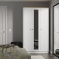 Sussex White and Oak Effect Oak 3 Door Tall Triple Wardrobe - 1 Mirror