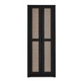 Sydney Wardrobe - 2 Door - Black and Faux Rattan