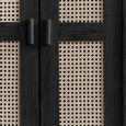 Sydney Wardrobe - 2 Door - Black and Faux Rattan