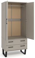 Texas Grey 2 Door 2 Drawer Wardrobe