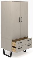 Texas Grey 2 Door 2 Drawer Wardrobe