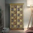Trona Wardrobe - Acacia Wood - Brass Cladded - 2 Door