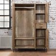 Urban Industrial Style Wardrobe - 4 Door 1 Drawer - Rustic Wood