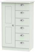 Victoria Grey 1 Door Midi Wardrobe