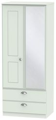Victoria Grey 2 Door Combi Wardrobe - 1 Mirror