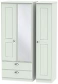 Victoria Grey 3 Door Combi Wardrobe - 1 Mirror and LHF 2 Drawers